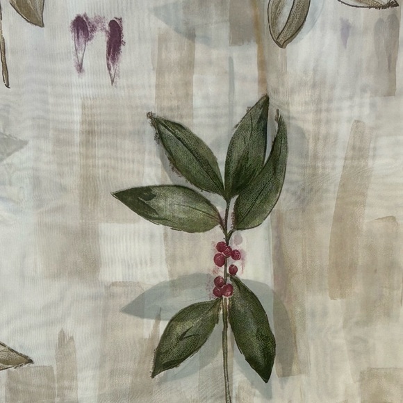 CROSCILL AUTUMN LEAVES SHEER SCARF VALANCE PANEL CURTAIN FABRIC 62 X 208 - Picture 1 of 10